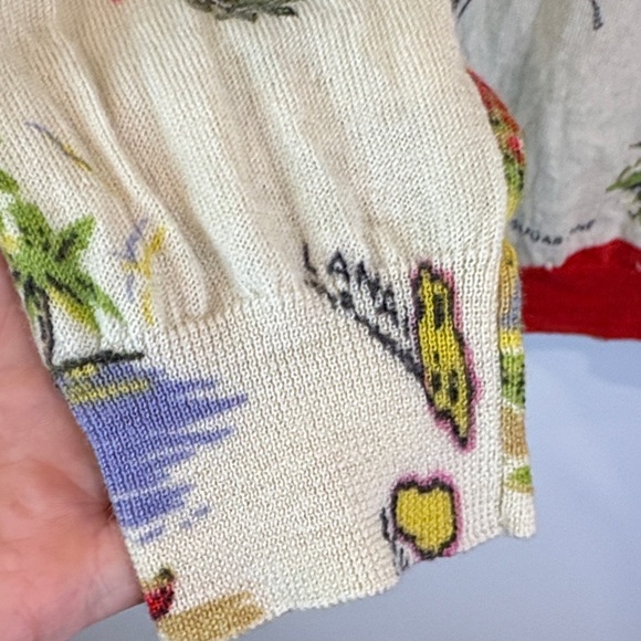 JCRew merino wool Hawaiian Print Cardigan with Red Accents size XS - Picture 5 of 5